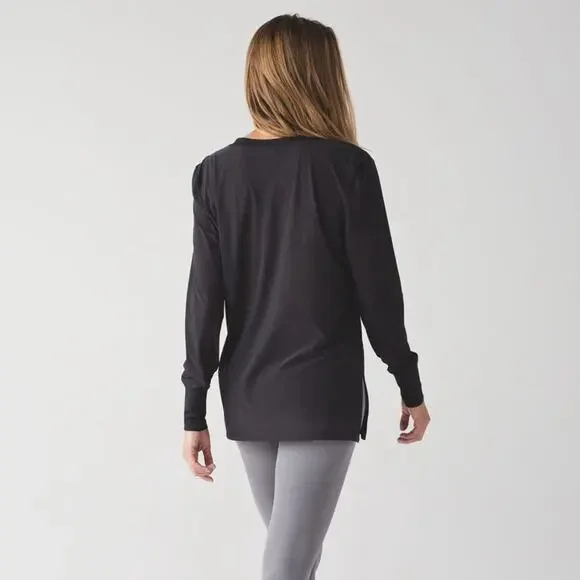 Lululemon Get Low Long Sleeve Top Black - Picture 2 of 12